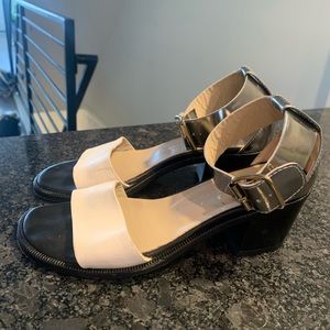 Attilio Giusti Leomruni Sandal Ankle Strap Block Heel Silver white leather 5.5